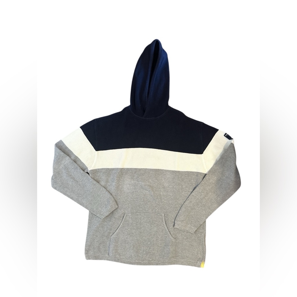 Nautica Mens Color Block Waffle Knit Hoodie, Size: XXL